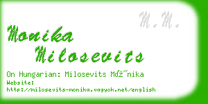 monika milosevits business card